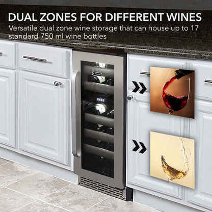 Whynter BWR-171DS Elite 17 Bottle Dual Zone Wine Cooler