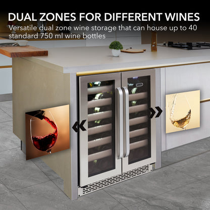 Whynter BWR-401DS Elite 40 Bottle Dual Zone Wine Cooler