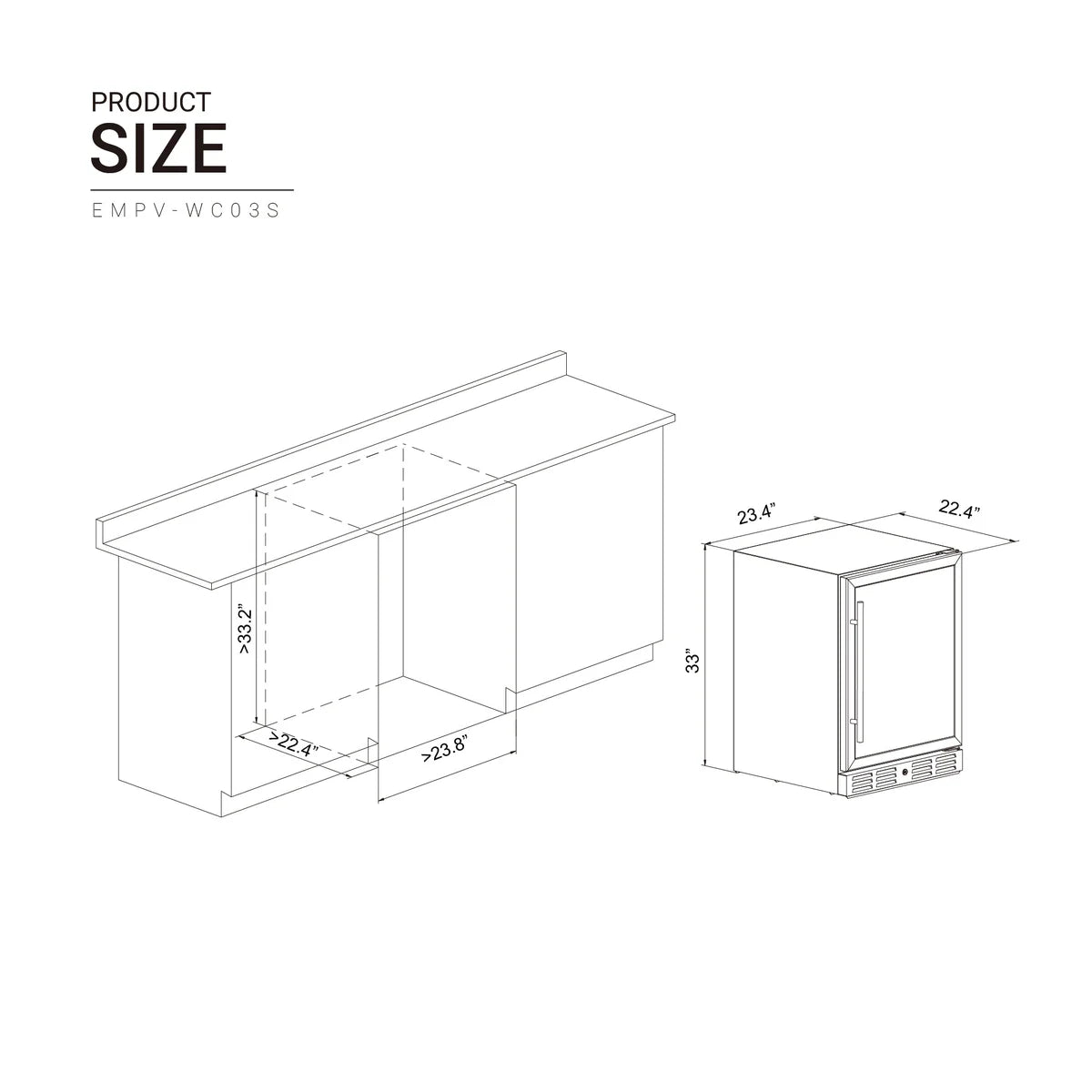 Empava EMPV-WC03S 24" Single Zone Wine Cooler