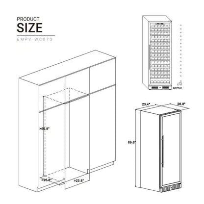 Empava EMPV-WC07S 70" Tall Single Zone Wine Fridge